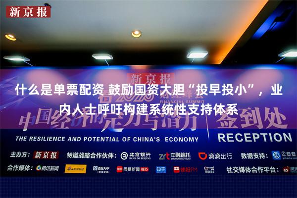 什么是单票配资 鼓励国资大胆“投早投小”，业内人士呼吁构建系统性支持体系