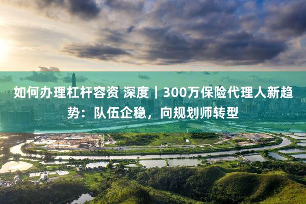 如何办理杠杆容资 深度｜300万保险代理人新趋势：队伍企稳，向规划师转型