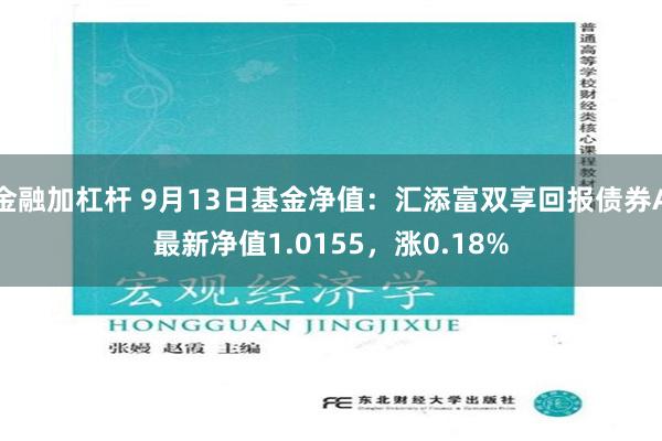 金融加杠杆 9月13日基金净值：汇添富双享回报债券A最新净值1.0155，涨0.18%