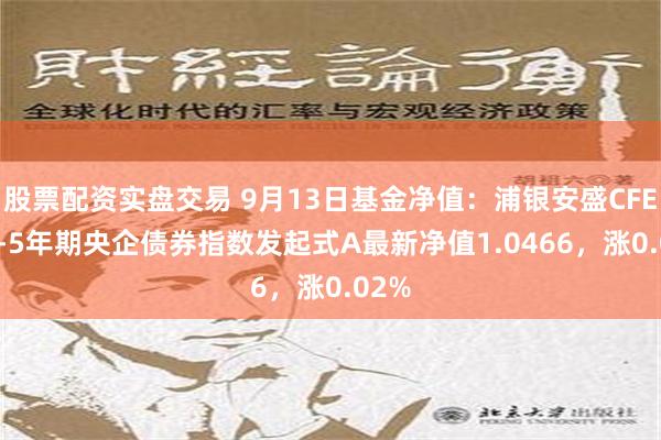 股票配资实盘交易 9月13日基金净值：浦银安盛CFETS0-5年期央企债券指数发起式A最新净值1.0466，涨0.02%
