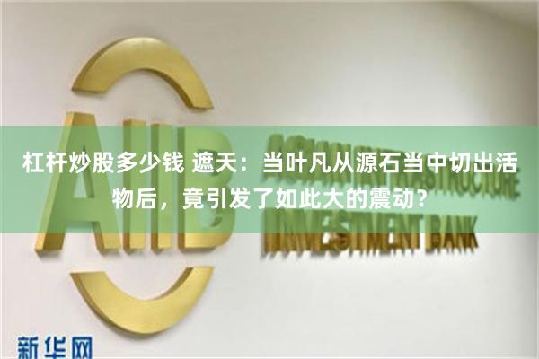 杠杆炒股多少钱 遮天：当叶凡从源石当中切出活物后，竟引发了如此大的震动？