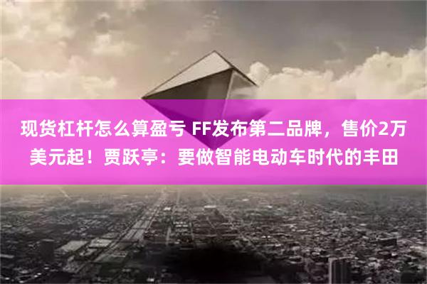 现货杠杆怎么算盈亏 FF发布第二品牌，售价2万美元起！贾跃亭：要做智能电动车时代的丰田