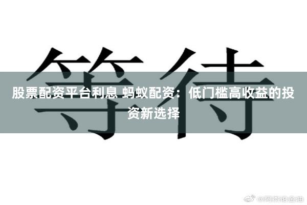 股票配资平台利息 蚂蚁配资：低门槛高收益的投资新选择