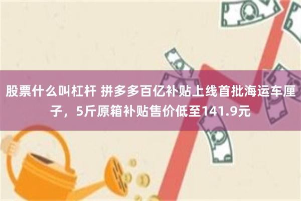 股票什么叫杠杆 拼多多百亿补贴上线首批海运车厘子，5斤原箱补贴售价低至141.9元