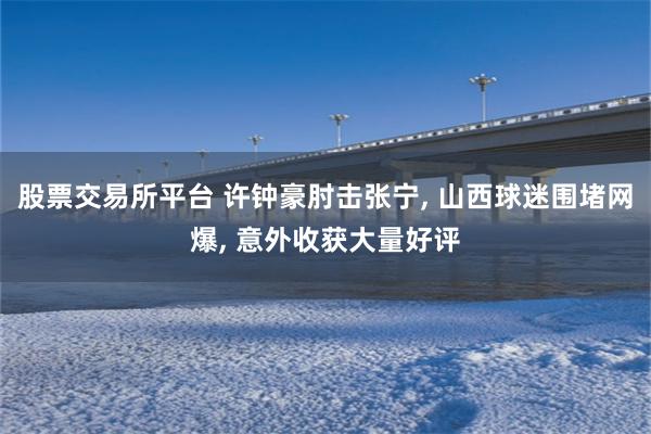股票交易所平台 许钟豪肘击张宁, 山西球迷围堵网爆, 意外收获大量好评