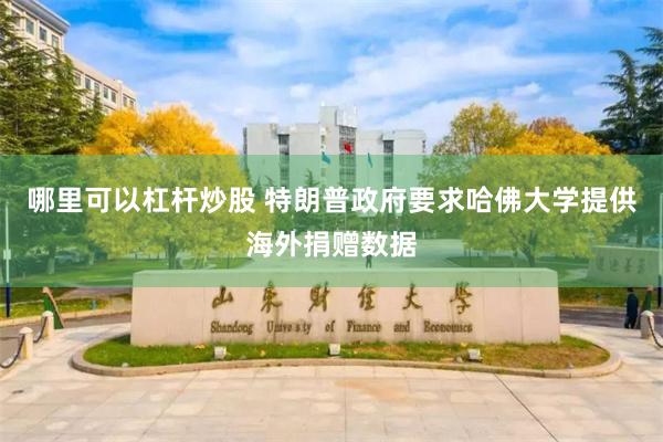 哪里可以杠杆炒股 特朗普政府要求哈佛大学提供海外捐赠数据
