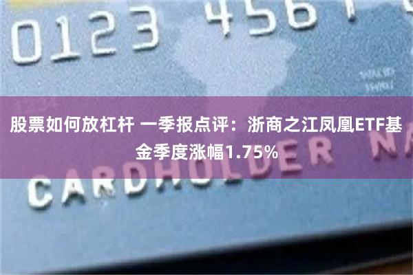 股票如何放杠杆 一季报点评：浙商之江凤凰ETF基金季度涨幅1.75%