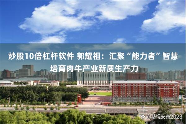 炒股10倍杠杆软件 郭耀祖：汇聚“能力者”智慧 培育肉牛产业新质生产力