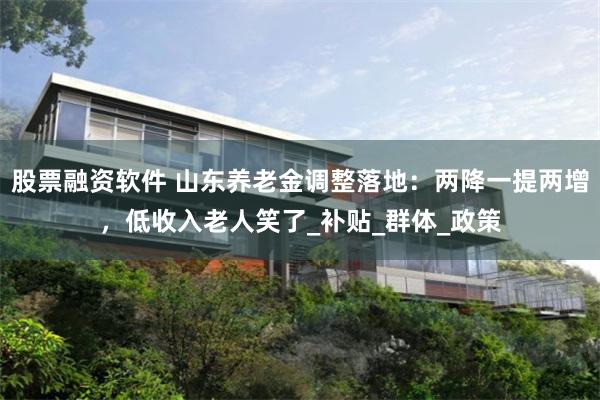 股票融资软件 山东养老金调整落地：两降一提两增，低收入老人笑了_补贴_群体_政策