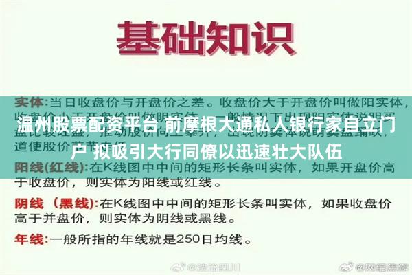 温州股票配资平台 前摩根大通私人银行家自立门户 拟吸引大行同僚以迅速壮大队伍